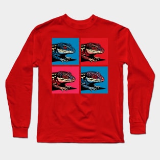 Red-Eyed Crocodile Skink Pop Art - Cool Lizard Long Sleeve T-Shirt